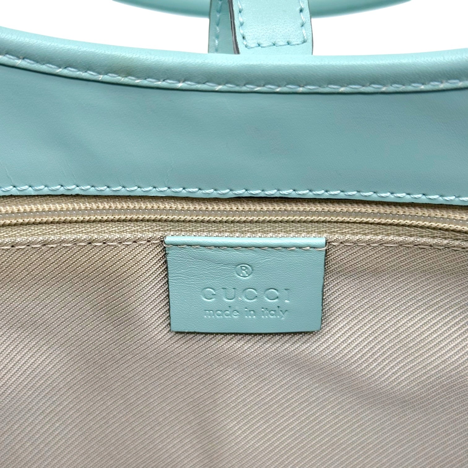 Gucci Mini Jackie Bag Light Blue Monogram Leather