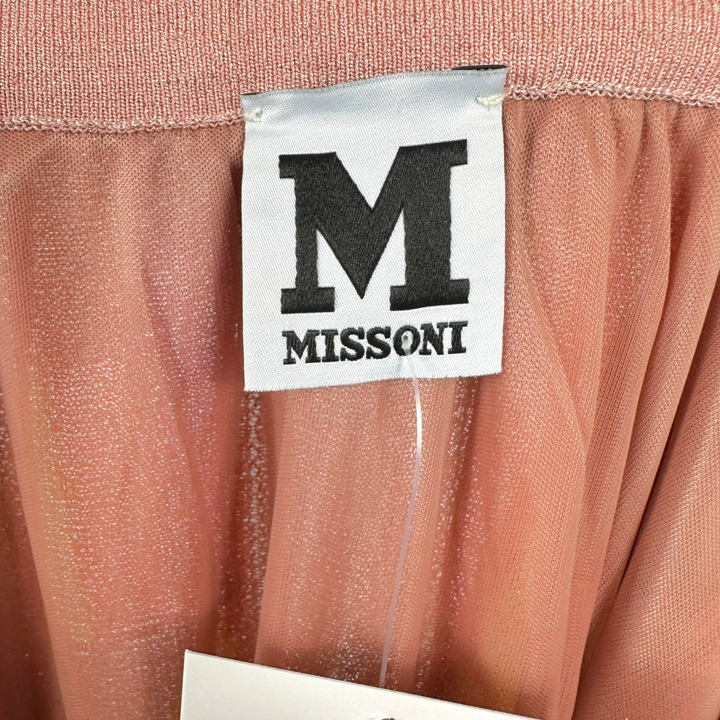 M Missoni Pink & Orange Metallic Knit Pleated Midi Skirt NEW
