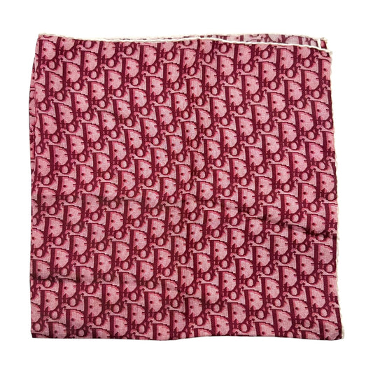 Christian Dior Silk Scarf Pink Burgundy Trotter Monogram