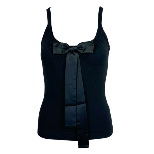 Dolce & Gabbana Black Oversized Bow Knit Tank Top