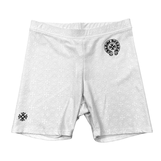 Chrome Hearts White Biker Shorts