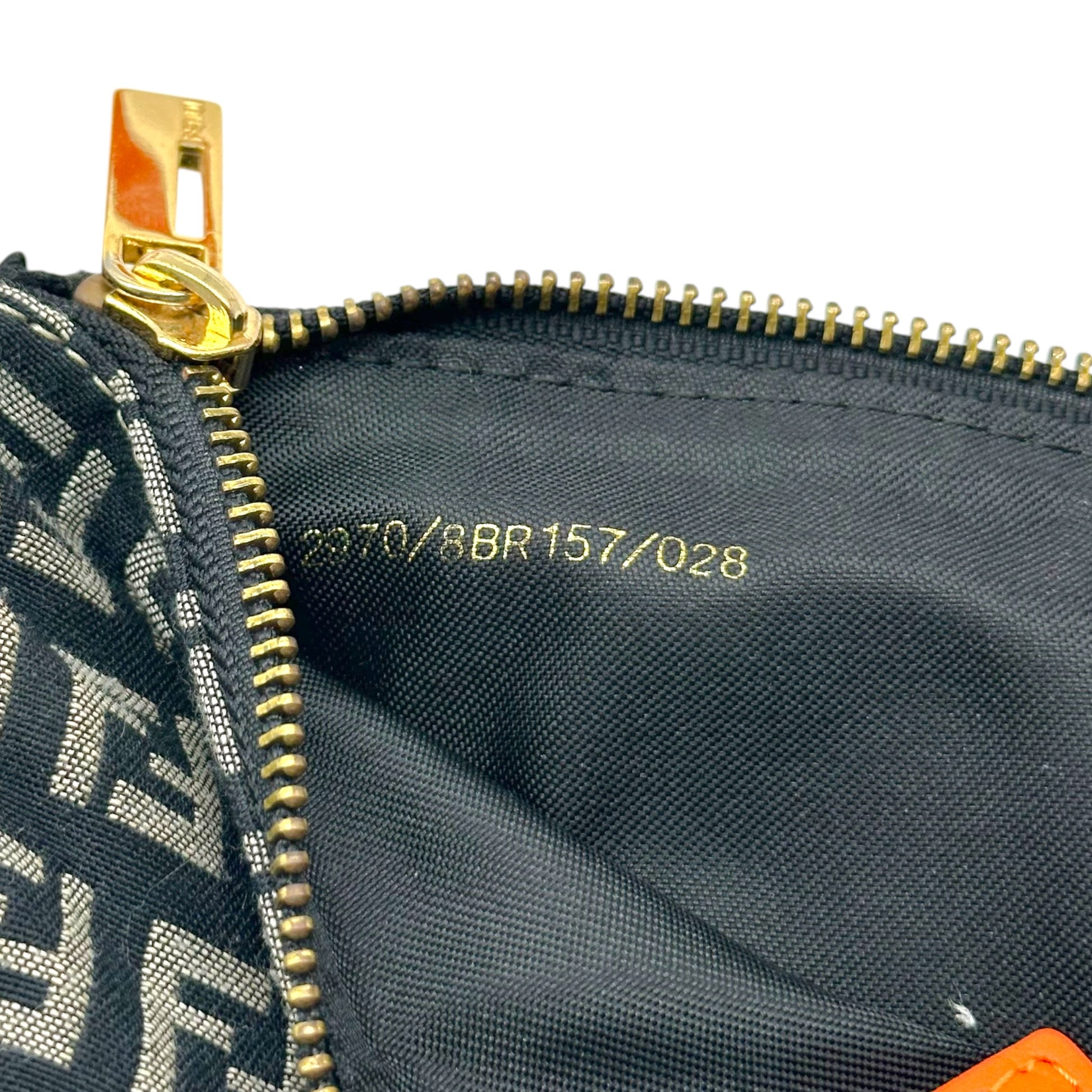Fendi Pochette Bag Black Orange Zucchino Monogram