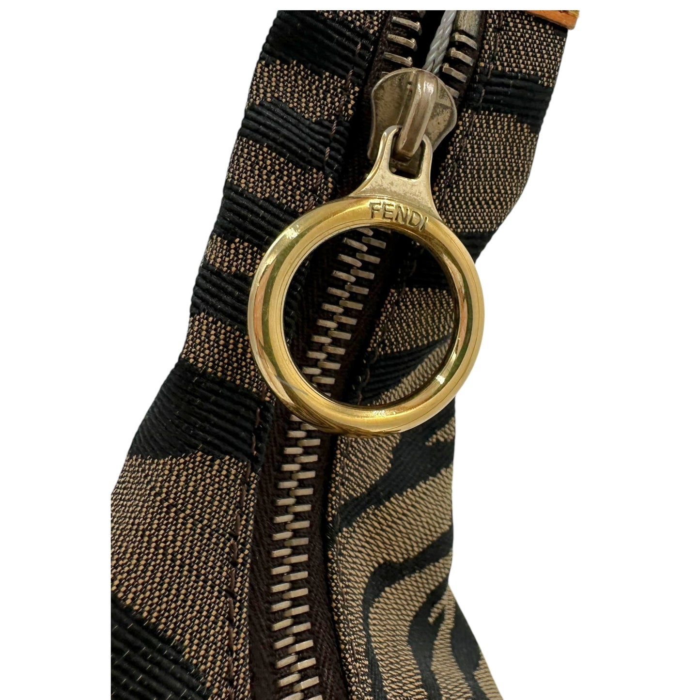 Fendi Zebra Print Crescent Canvas Shoulder Bag - Outfit Repeater