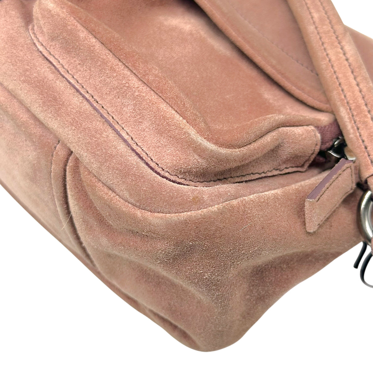 Prada Suede Shoulder Bag Dusty Rose Pink