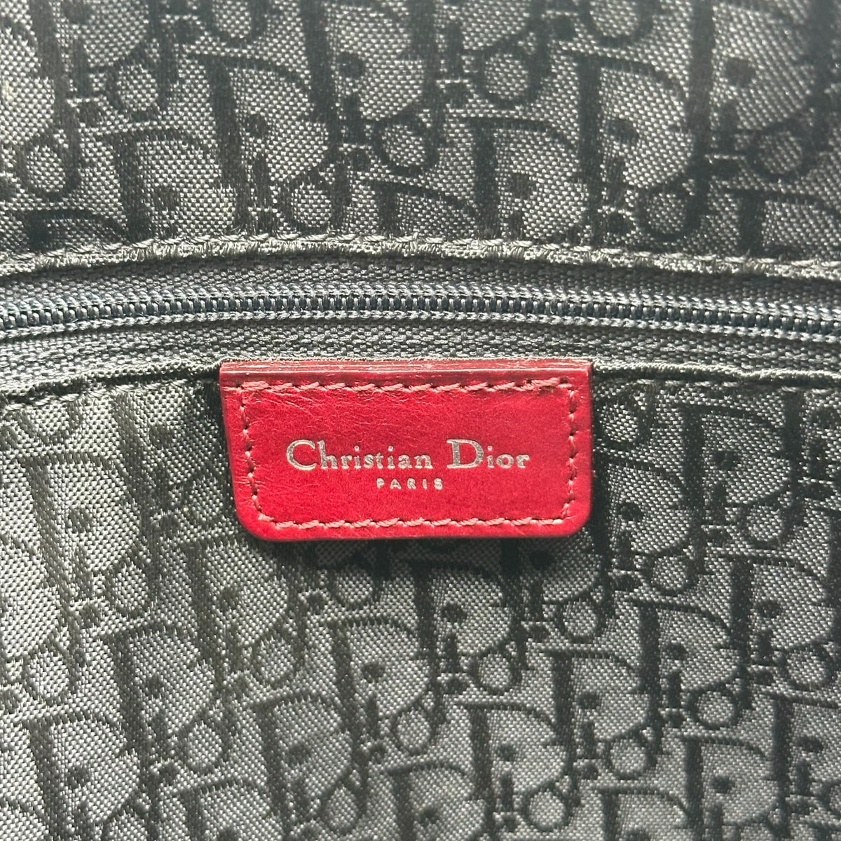 Christian Dior Burgundy Leather Shoulder Bag with Silver Hardware
