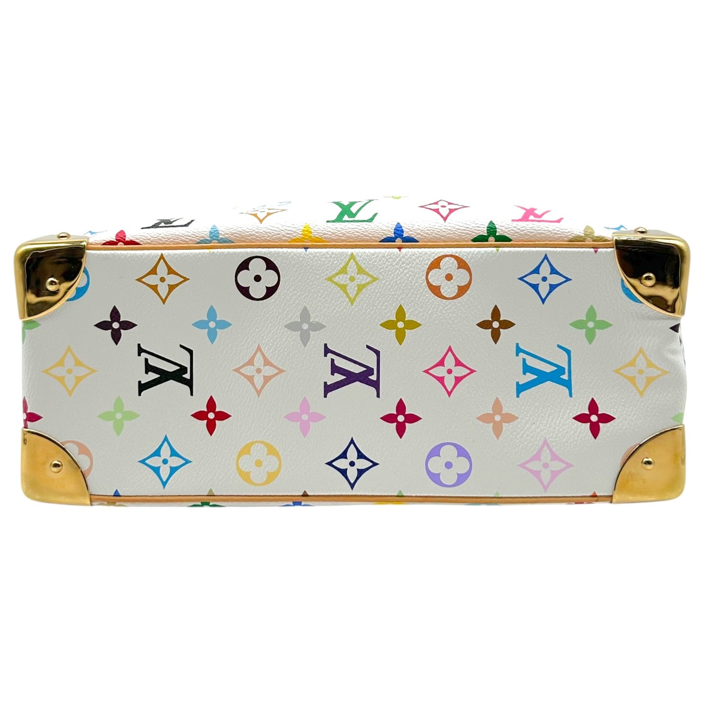 Louis Vuitton Trouville Handbag White Multicolor Canvas