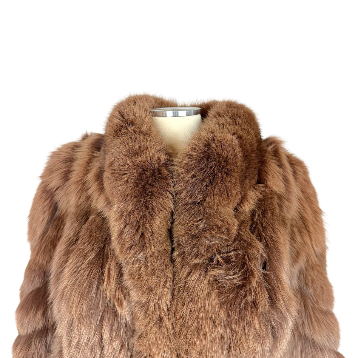 Saga Fox Brown Cropped Fox Fur Coat