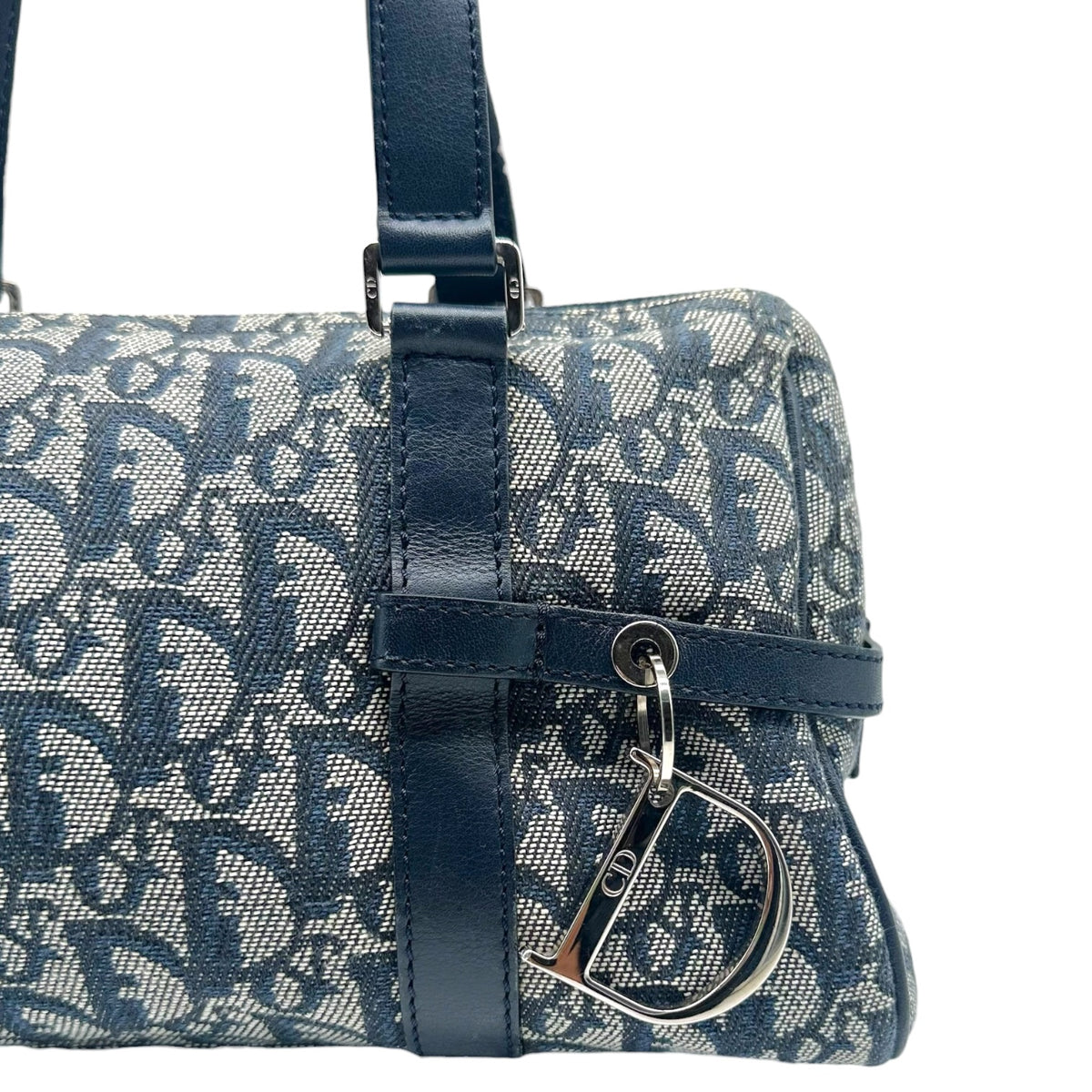 Christian Dior Shoulder Bag Navy Blue Trotter Monogram