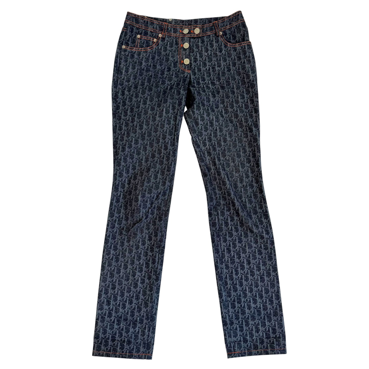 Christian Dior S/S 2006 Dior Flight Navy Blue Trotter Monogram Jeans
