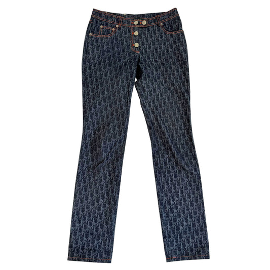 Christian Dior Navy Blue Trotter Monogram Jeans