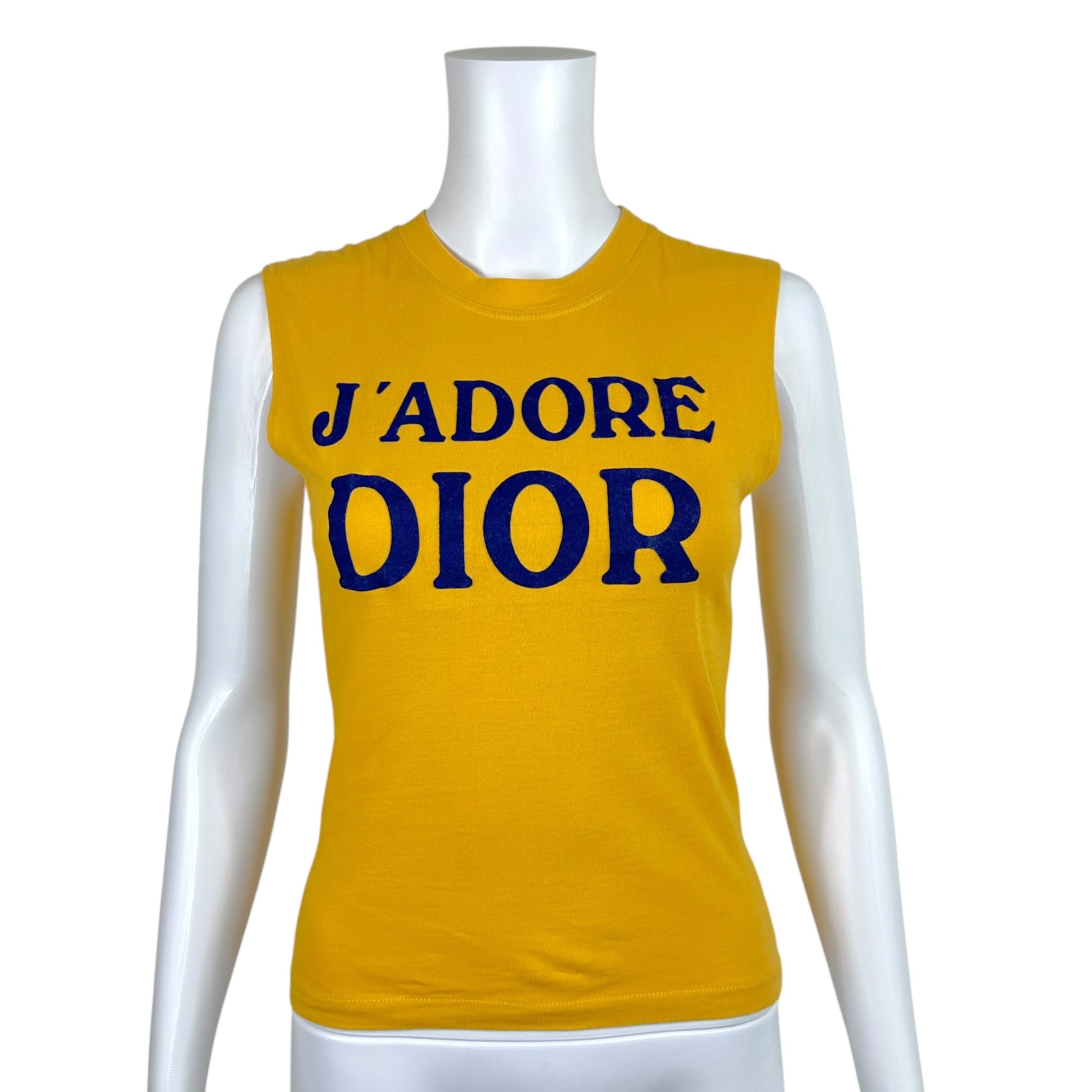 Christian Dior Yellow Blue J'Adore Logo Tank Top