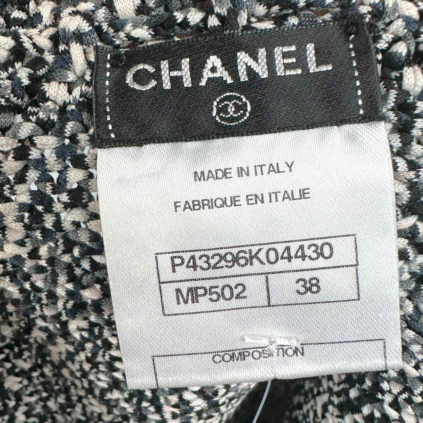 Chanel Black & White Scalloped Hem Cotton Knit Mini Skirt
