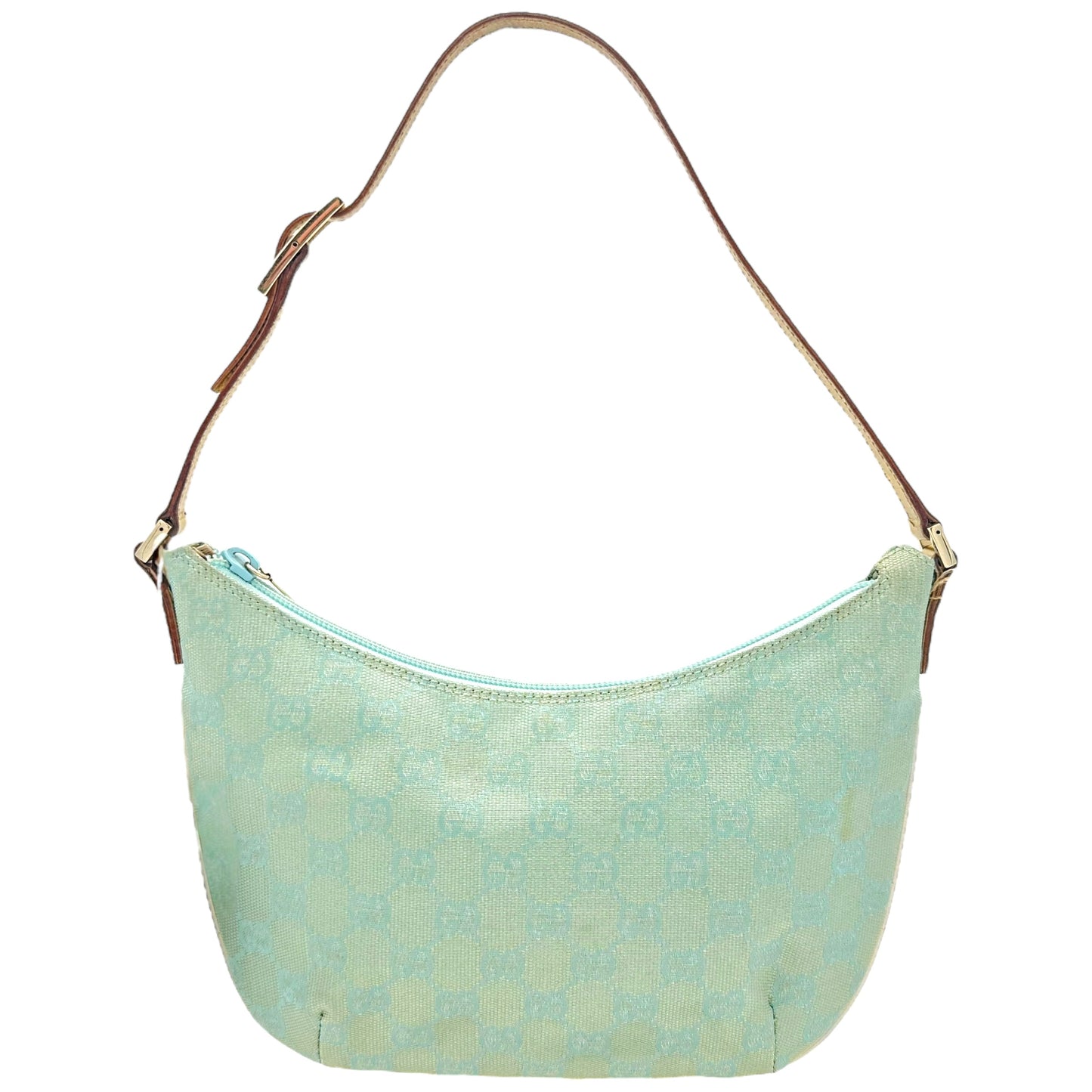 Gucci Light Blue & Gold Crescent Pochette Bag - Outfit Repeater