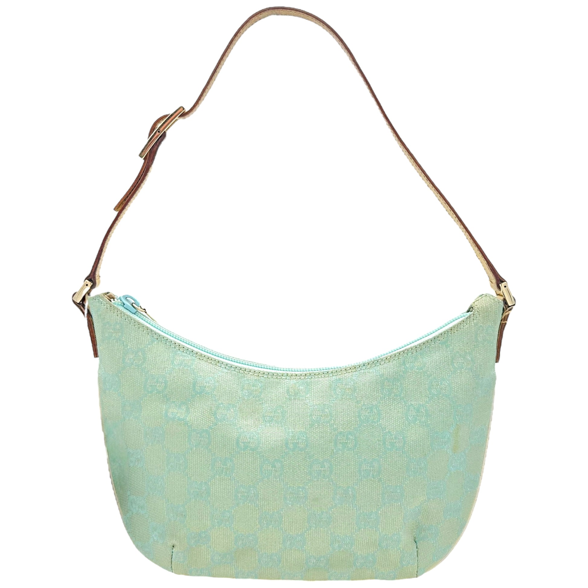 Gucci Light Blue & Gold Crescent Pochette Bag - Outfit Repeater