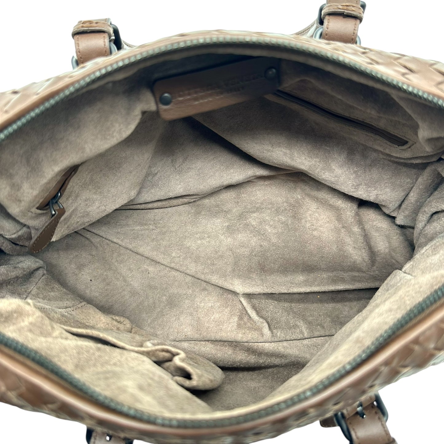 Bottega Veneta Brown Intrecciato Woven Leather Boston Bag - Outfit Repeater