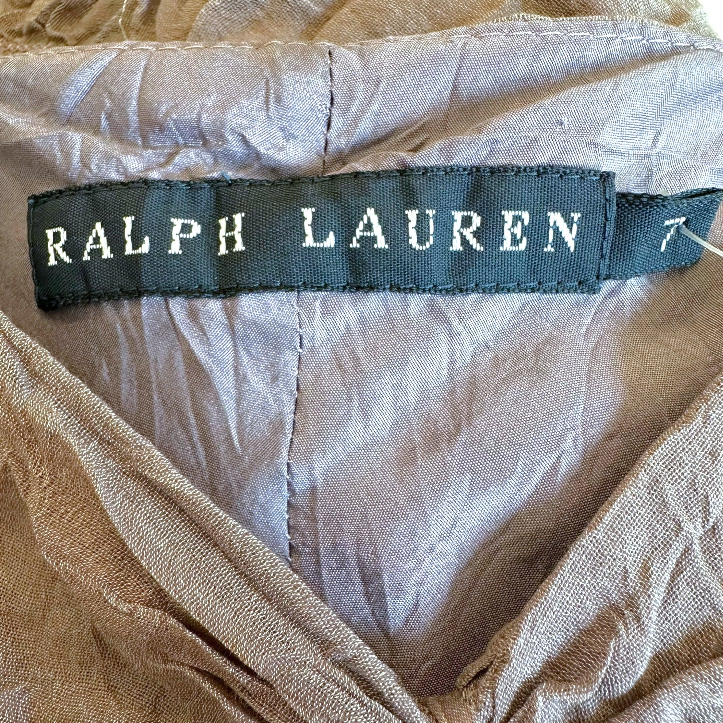 Ralph Lauren Dusty Purple Silk Tiered Midi Dress