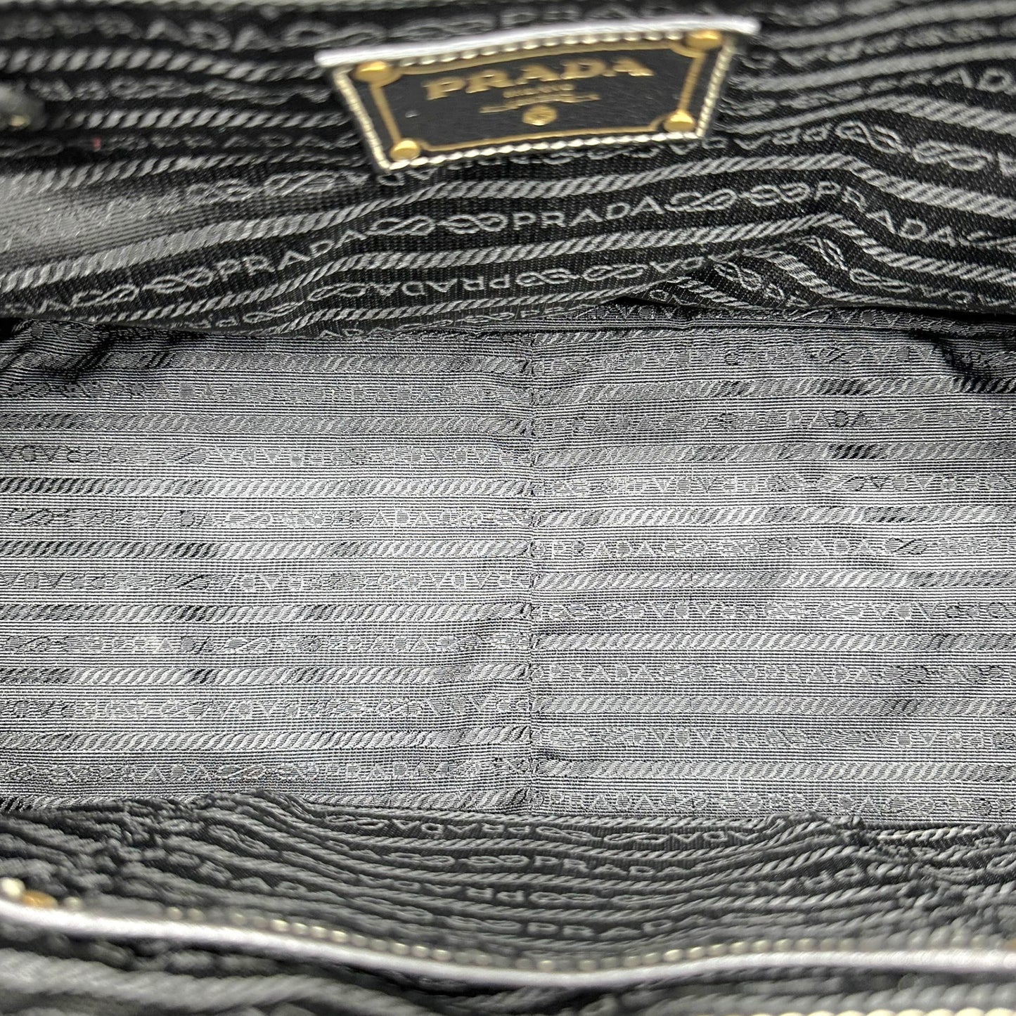Prada Navy Blue Raffia Rivet Studded Doctors Handbag