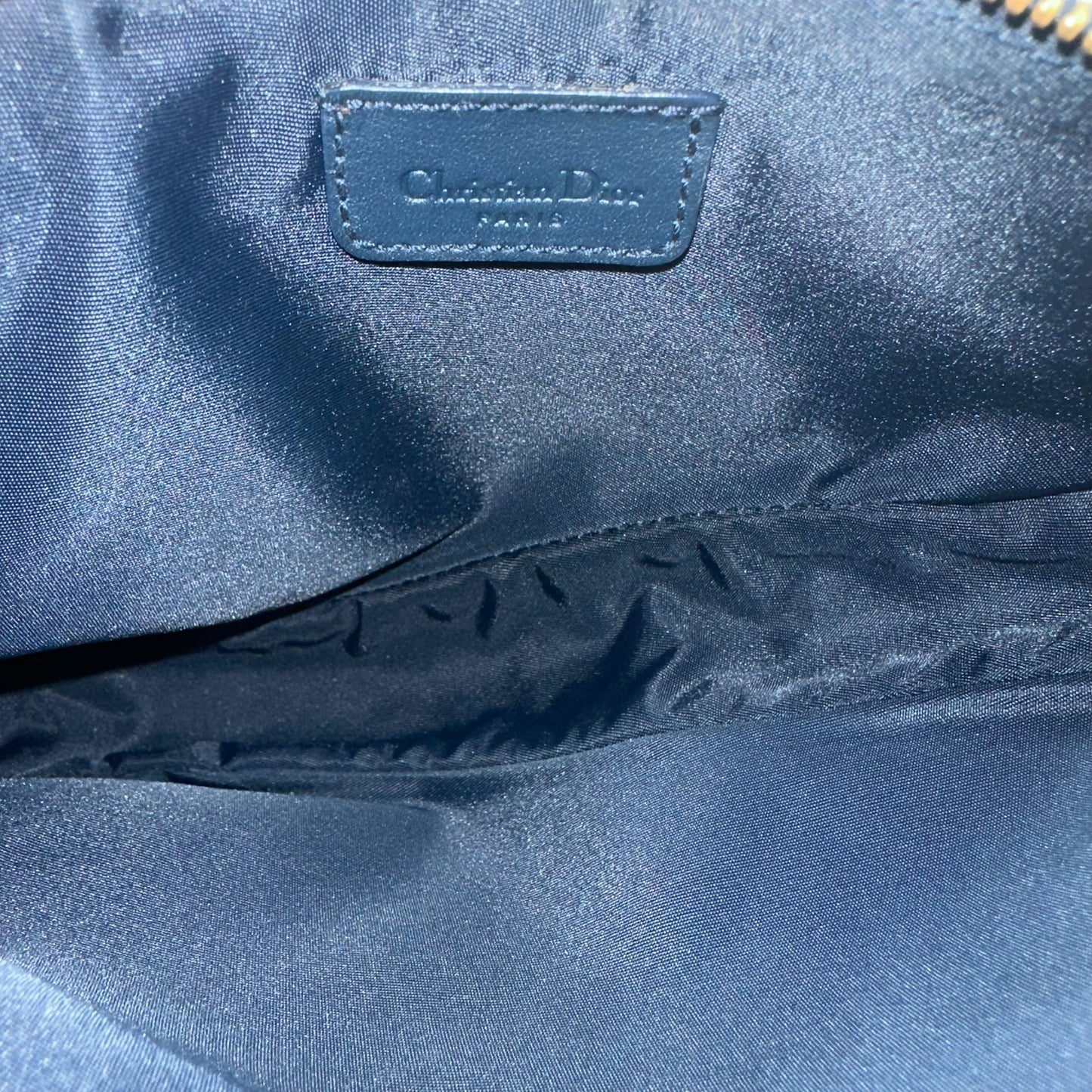 Christian Dior Navy Monogram Trotter Small Saddle Bag