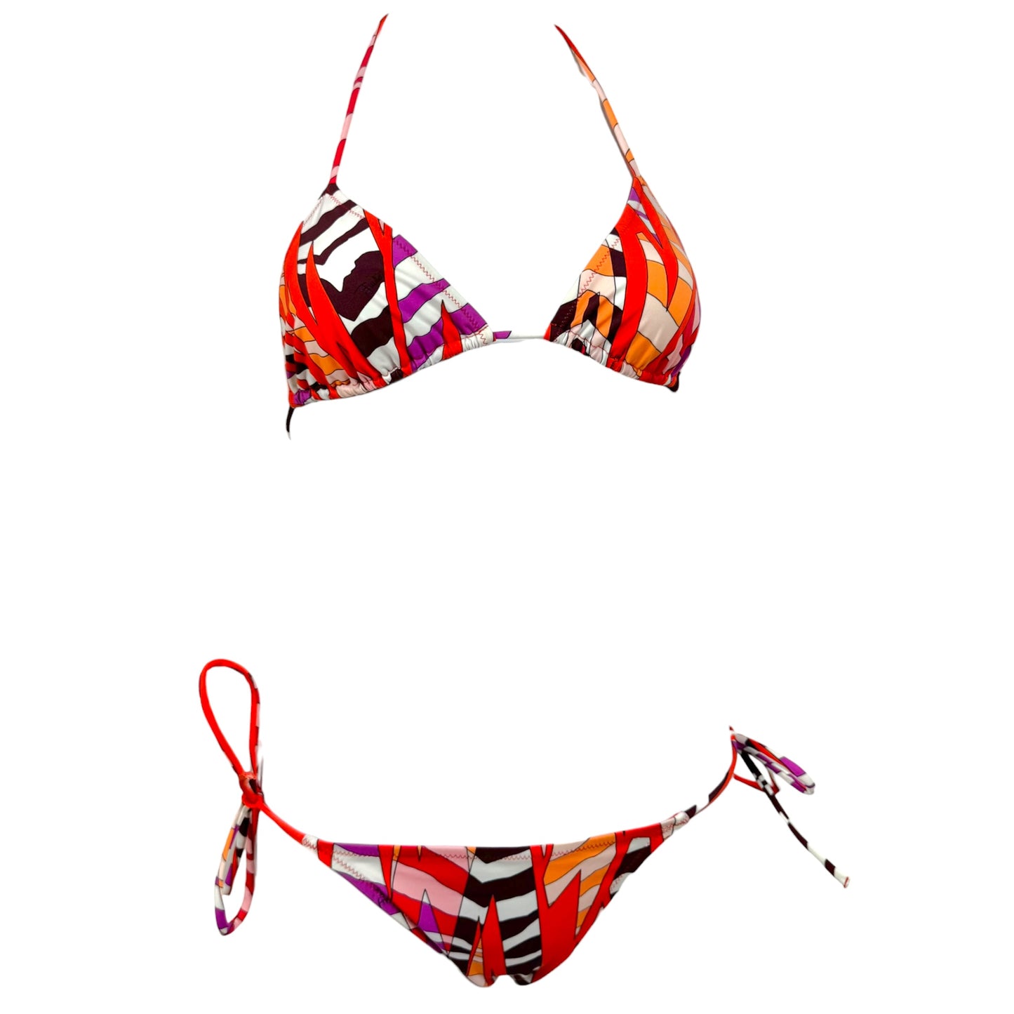 Emilio Pucci Orange & Purple Printed Bikini Set NEW