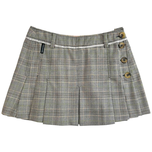 D&G Dolce & Gabbana Side Button Plaid Mini Skirt