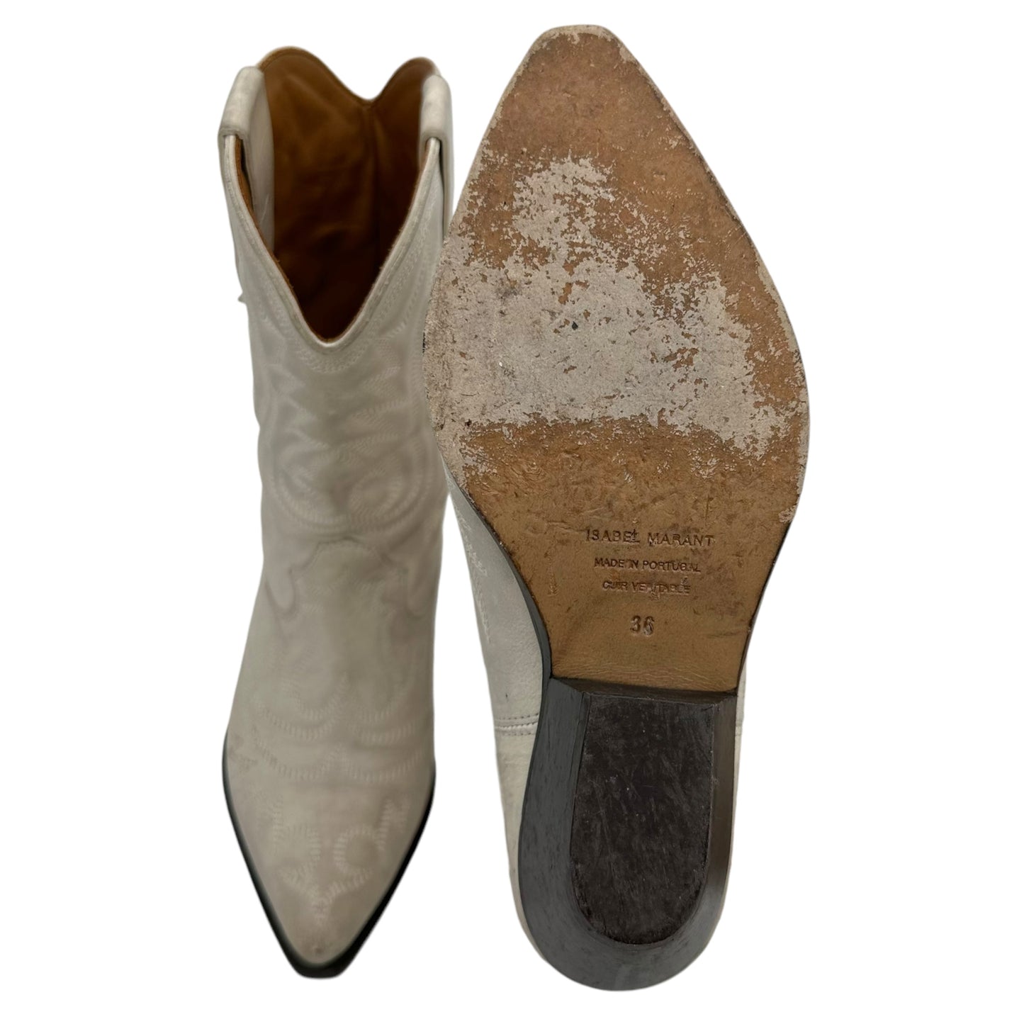 Isabel Marant Ivory Cowboy Boots