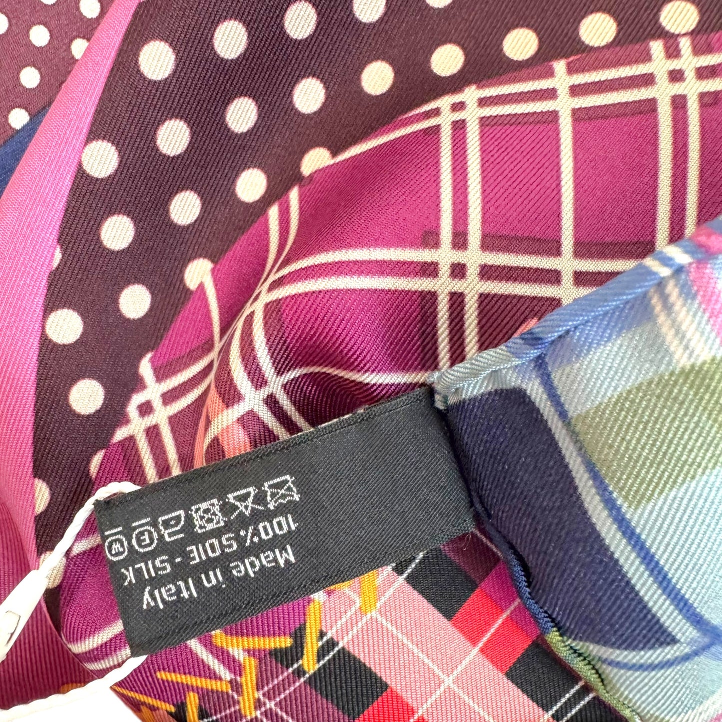 Chanel Multicolor Patchwork Print Large Silk Square Scarf