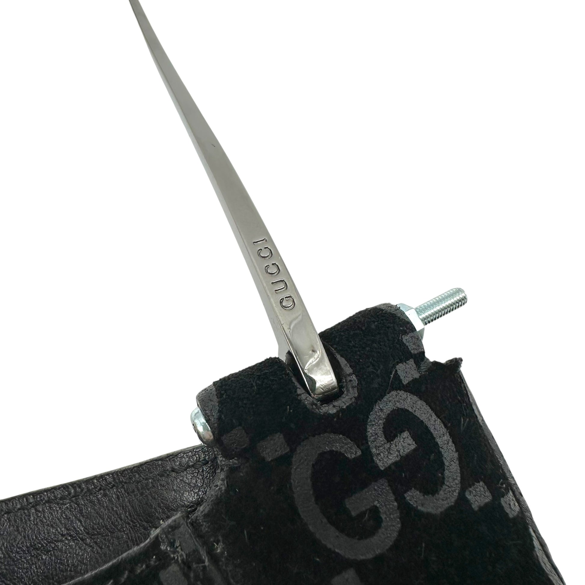 Gucci Black Suede Hobo Bag With Metal Horsebit Strap