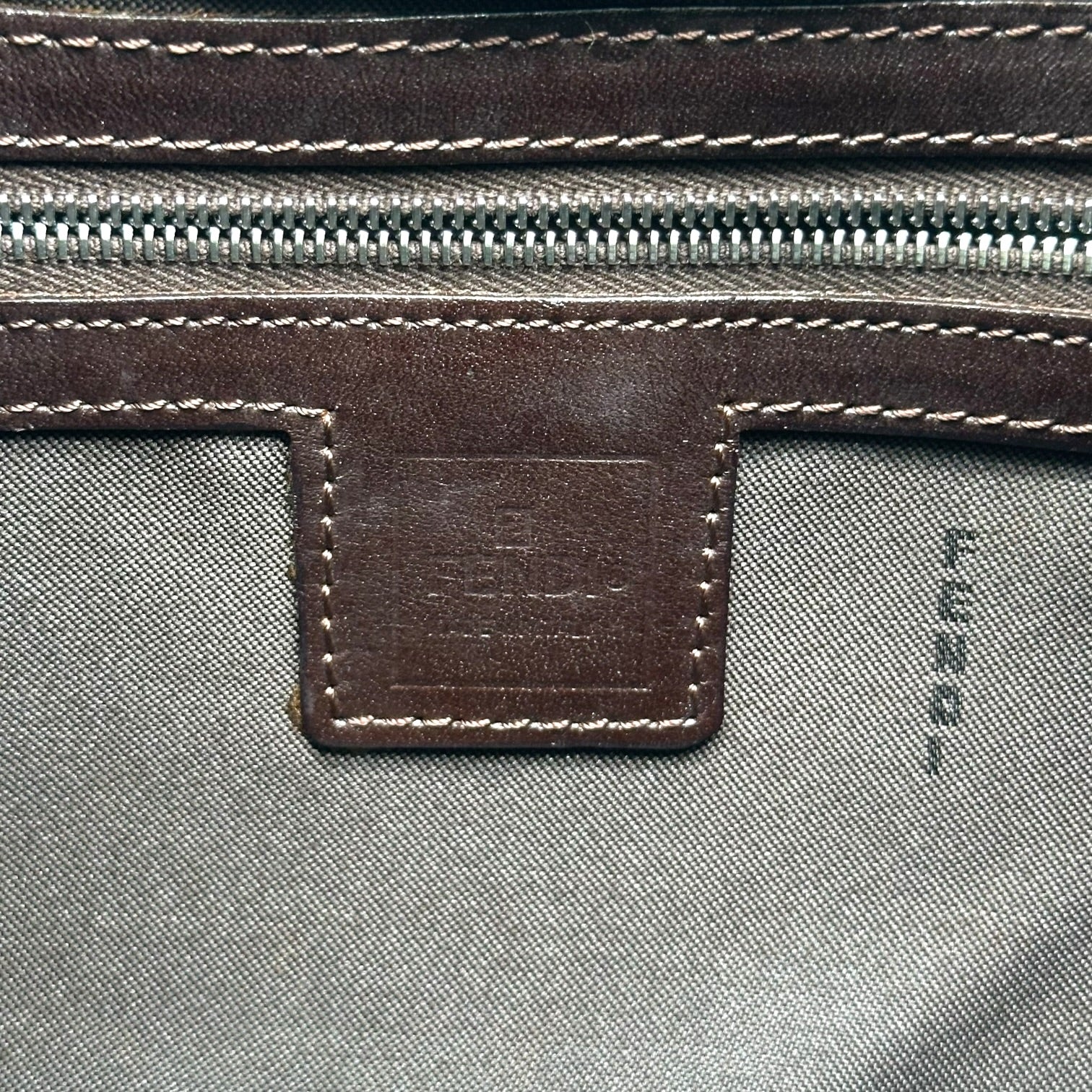 Fendi Brown Zucca Monogram Shoulder Baguette Bag
