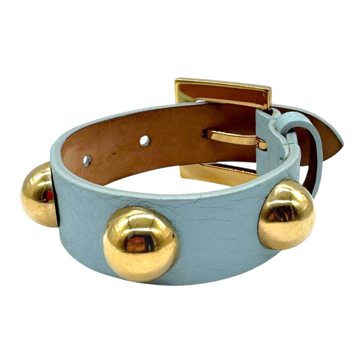 Dolce & Gabbana Light Blue Leather Cuff Bracelet