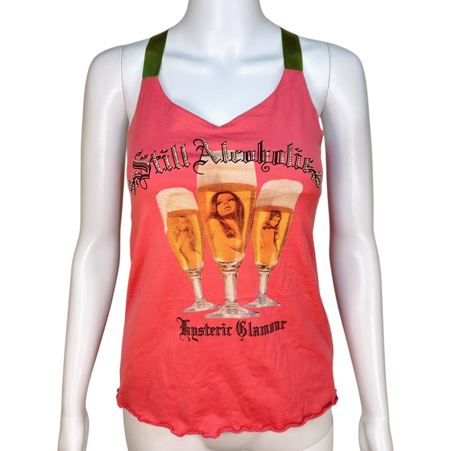 Hysteric Glamour Halter Tank Pink Green Graphic