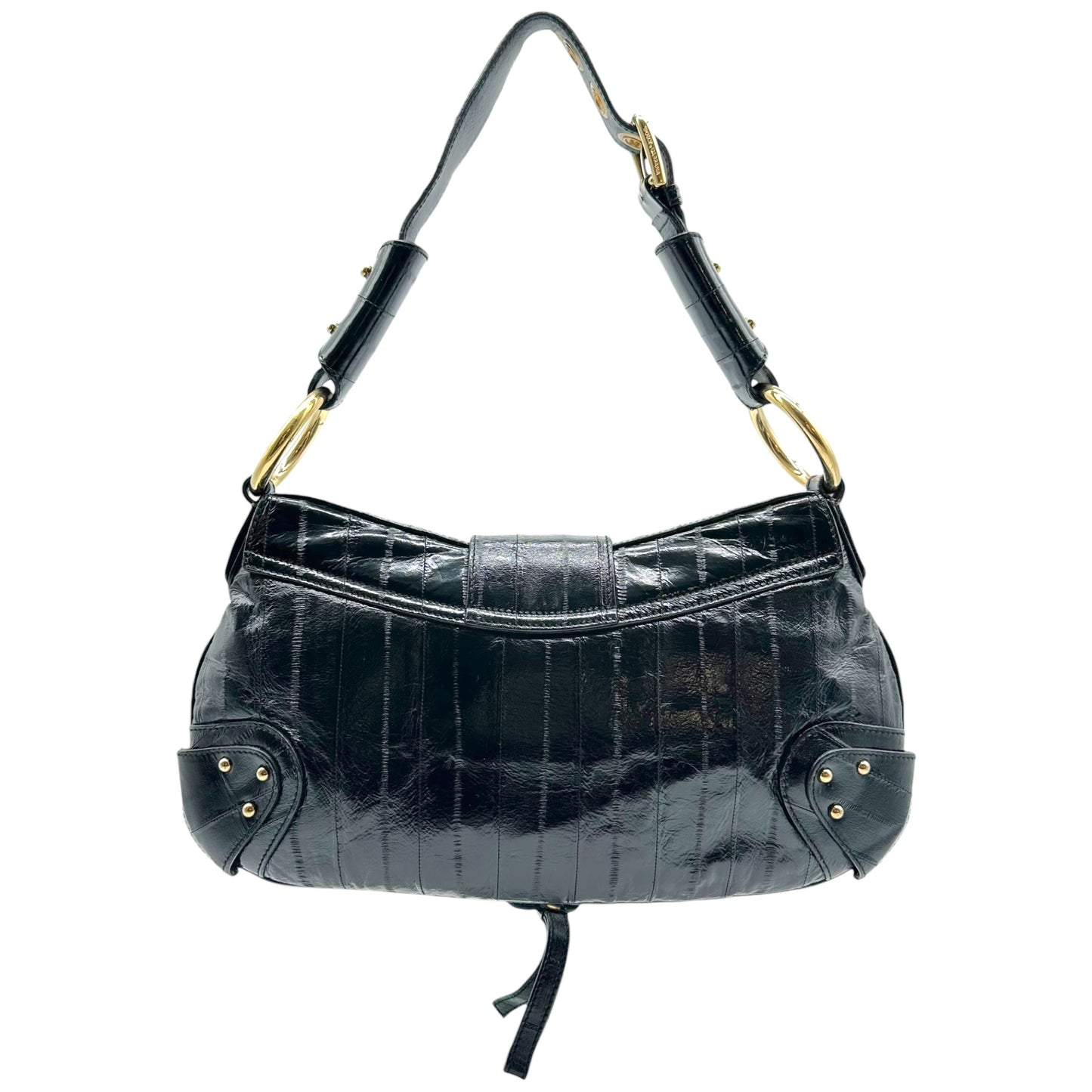 Dolce & Gabbana Black Gold Eel Skin Shoulder Bag