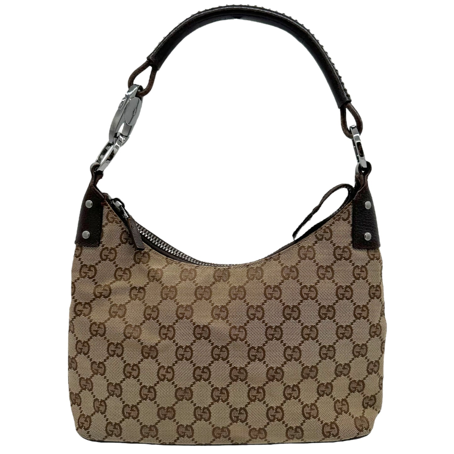 Gucci Tan Monogram Leather Strap Shoulder Bag - Outfit Repeater
