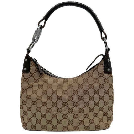 Gucci Tan Monogram Leather Strap Shoulder Bag - Outfit Repeater