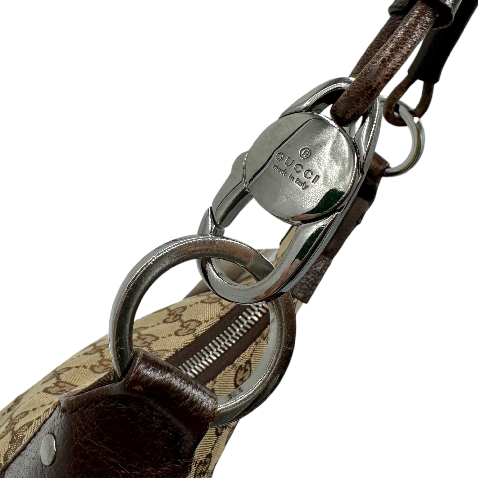 Gucci Tan Monogram Leather Strap Shoulder Bag - Outfit Repeater