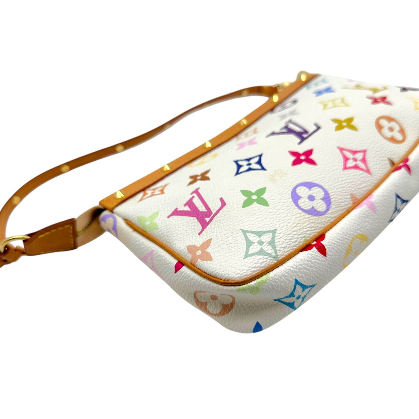 Louis Vuitton Pochette Bag White Multicolor Monogram