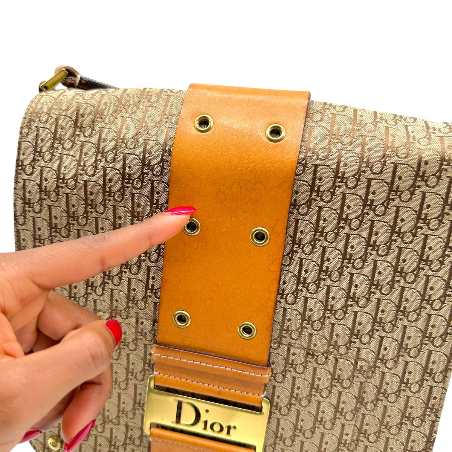 Christian Dior Crossbody Bag Tan Trotter Monogram