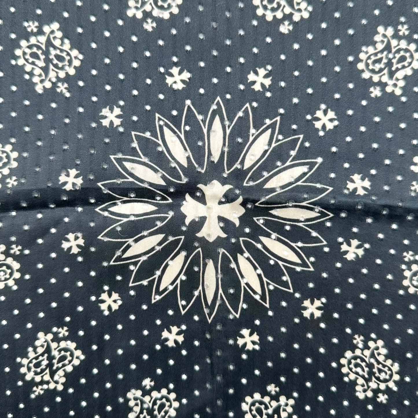 Chrome Hearts Navy Blue Silk Bandana Scarf