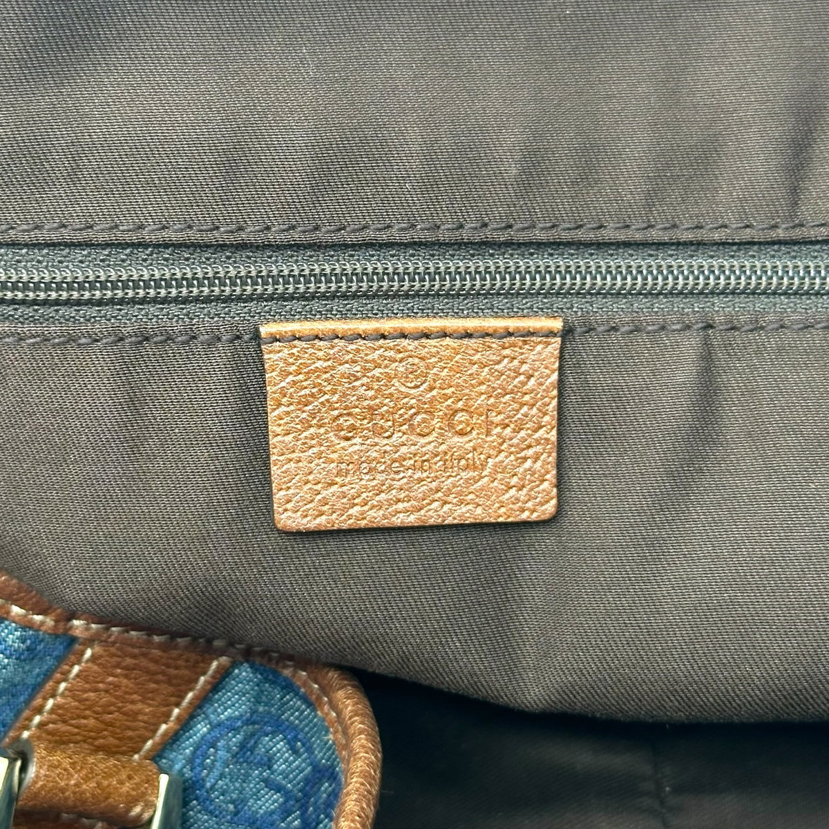 Gucci Denim Monogram Medium Hobo Bag