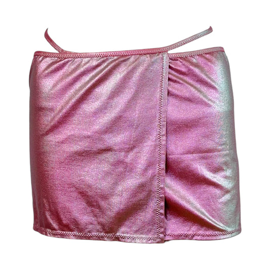 Roberto Cavalli Freedom Metallic Pink Mini Wrap Skirt