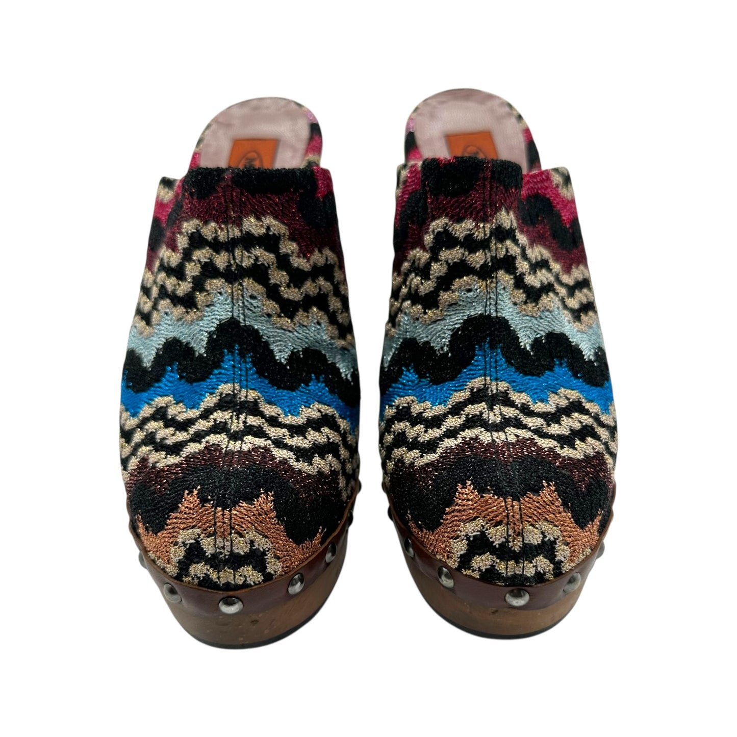 Missoni Multicolor Shimmer Chevron Platform Clogs