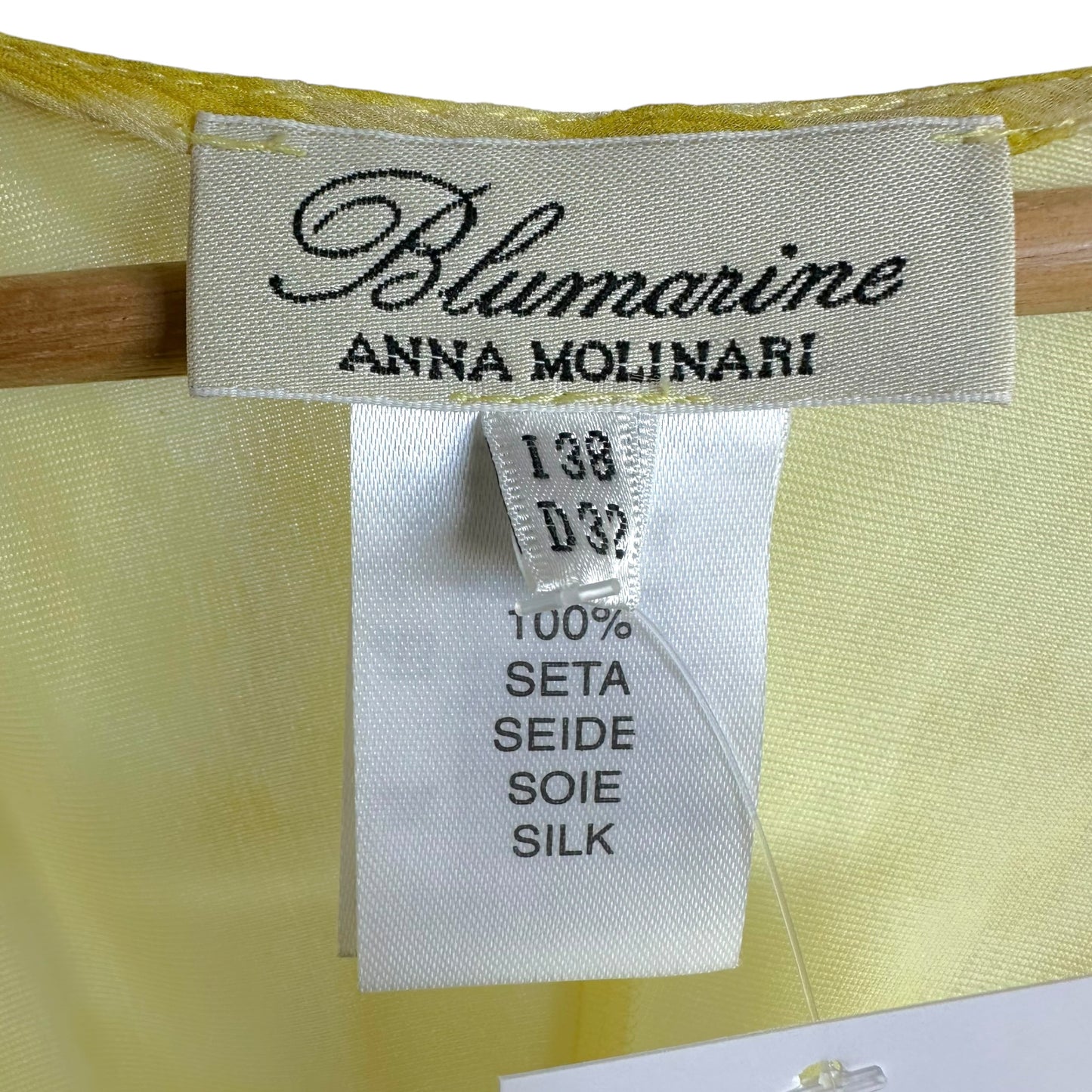 Blumarine Yellow Leopard Print Silk Midi Dress