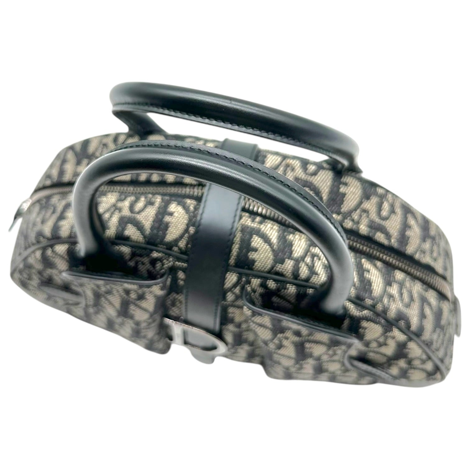 Christian Dior Small Double Saddle Bowler Bag Black Trotter