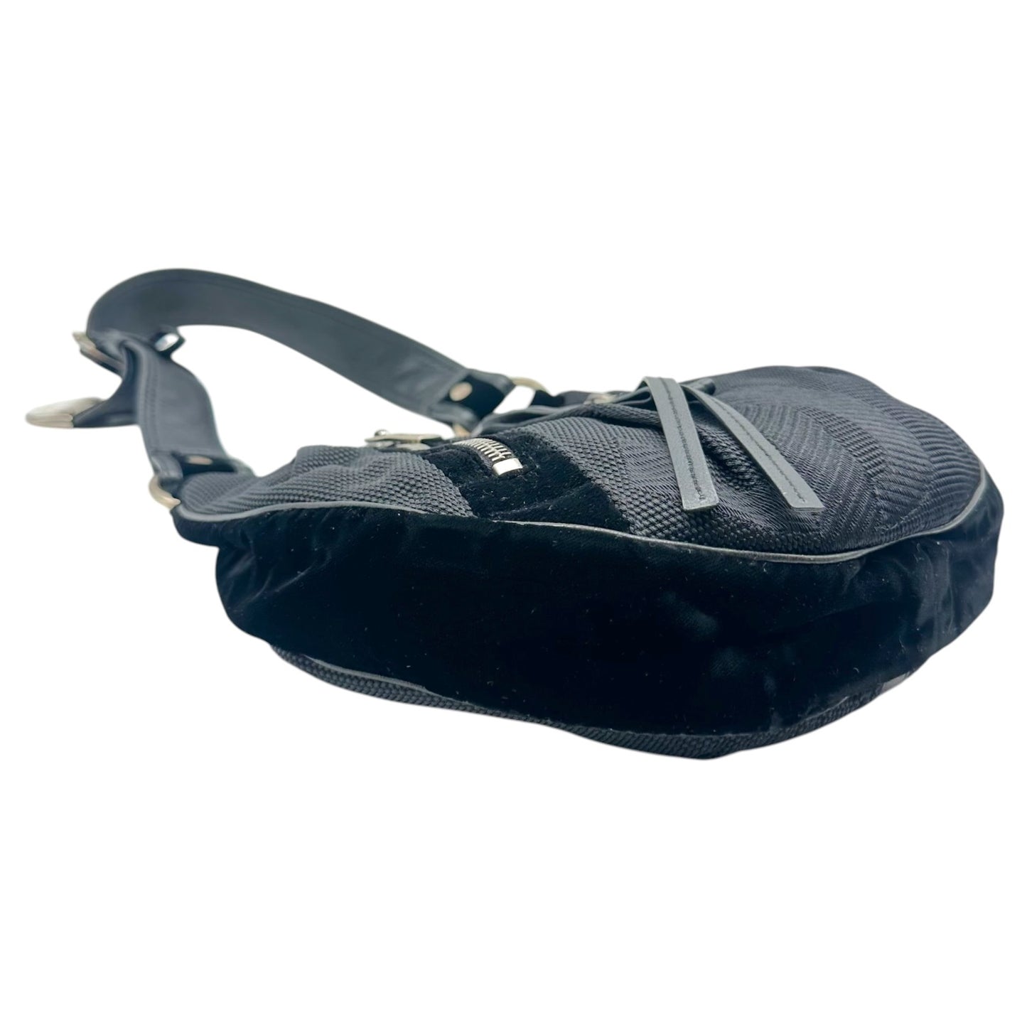 Yves Saint Laurent Small Hobo Bag Black Canvas Velvet