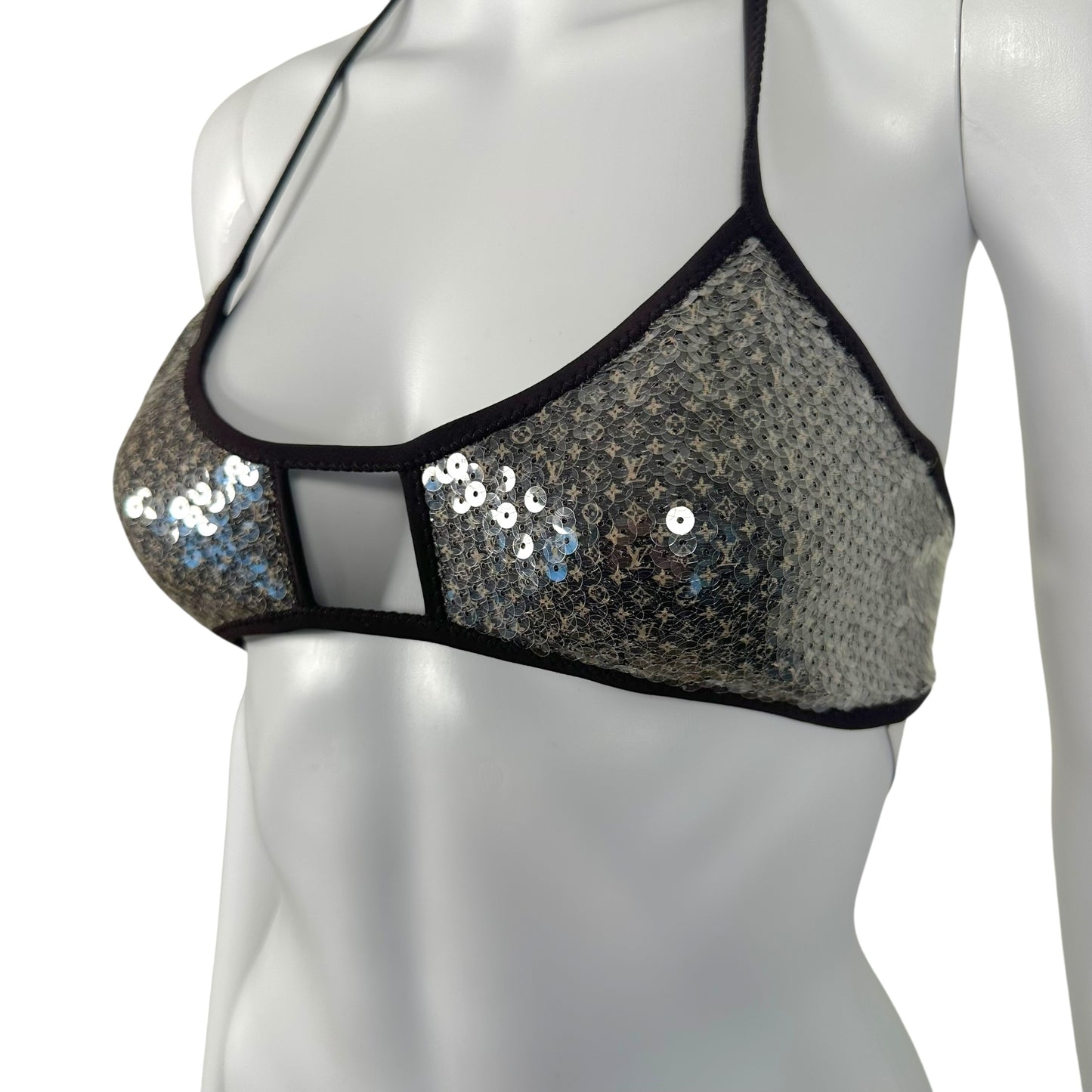 Louis Vuitton Clear Sequin Monogram Bikini Top - Outfit Repeater