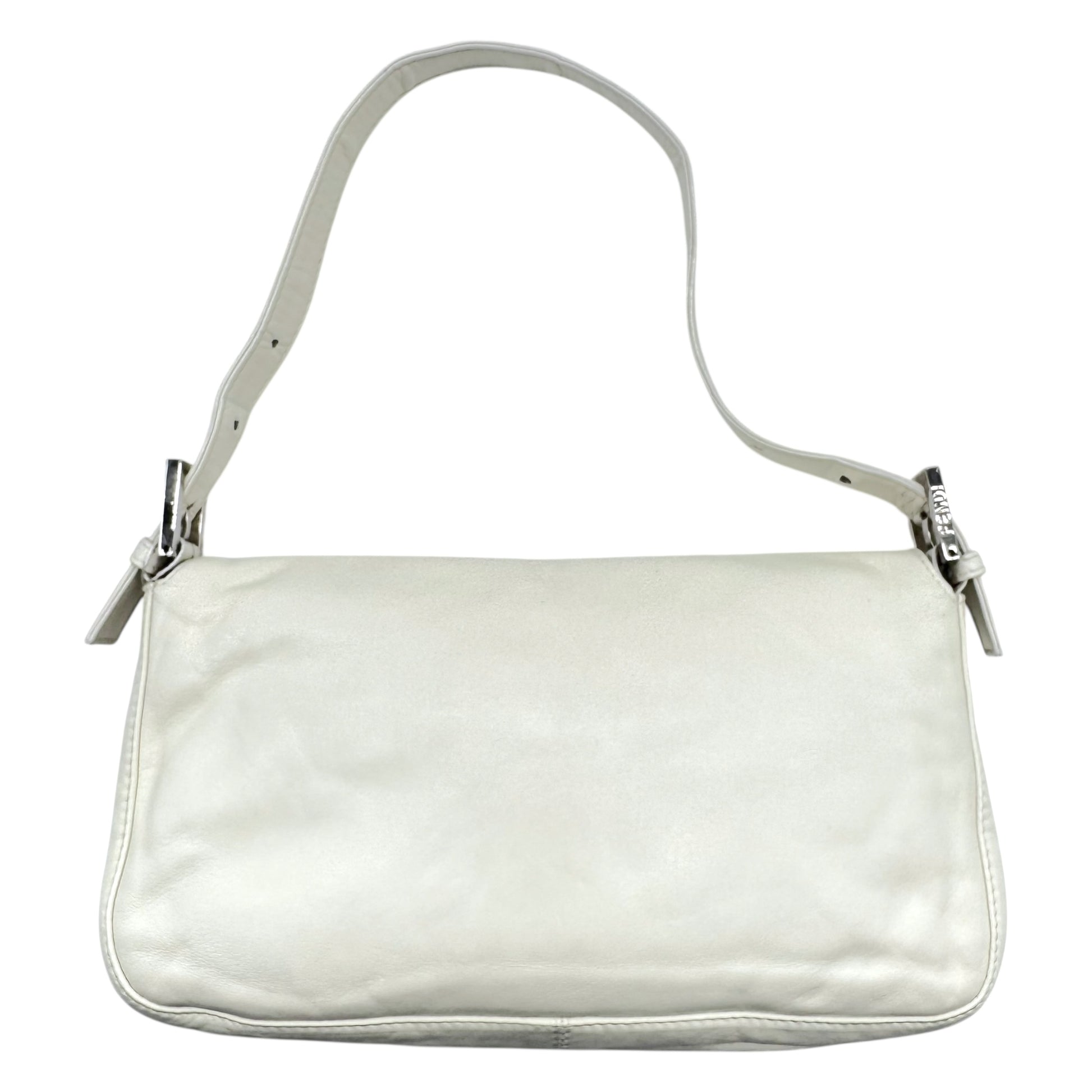 Fendi White Leather & Yellow Enamel Baguette Bag - Outfit Repeater