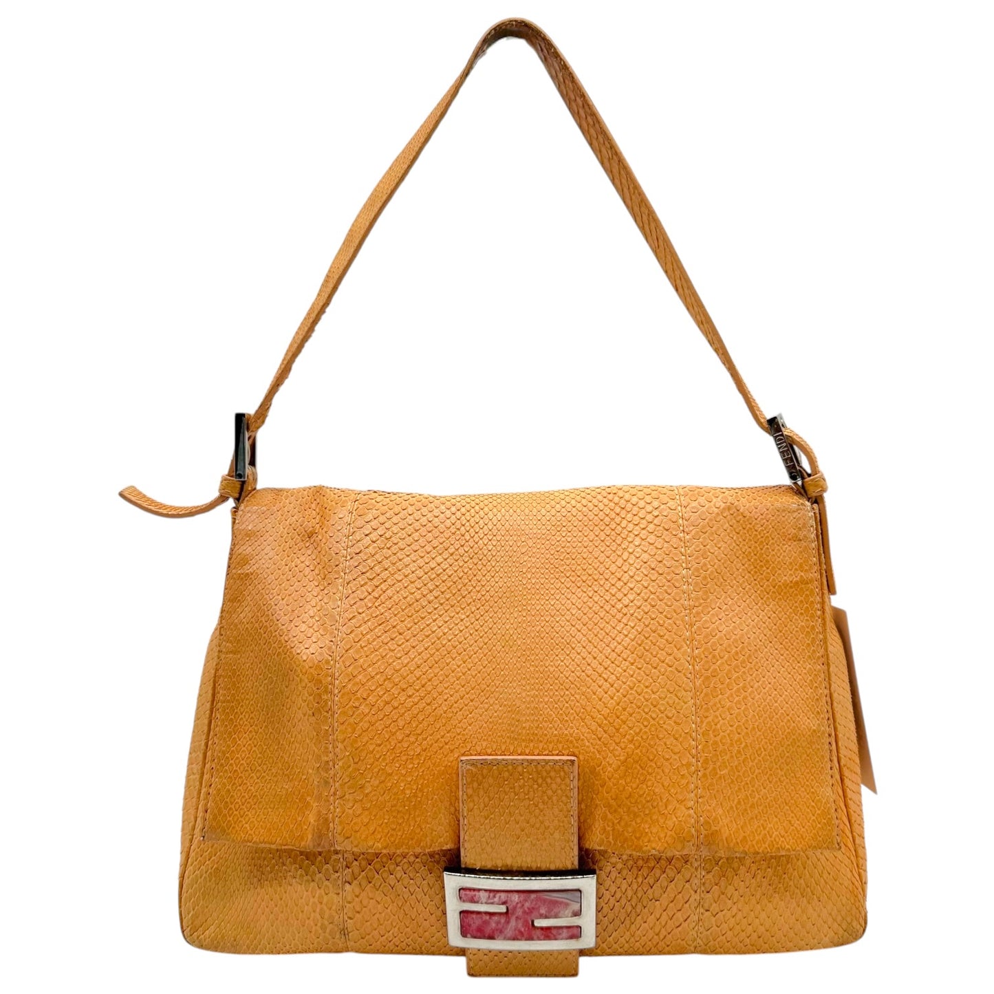 Fendi Salmon Pink Python & Marble Stone Mama Baguette Bag