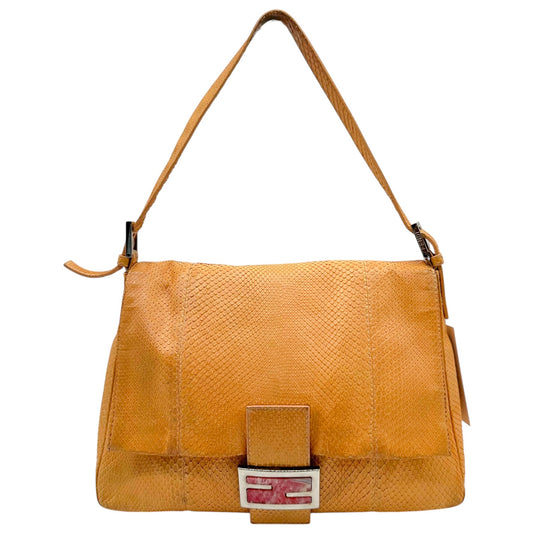 Fendi Salmon Pink Python & Marble Stone Mama Baguette Bag