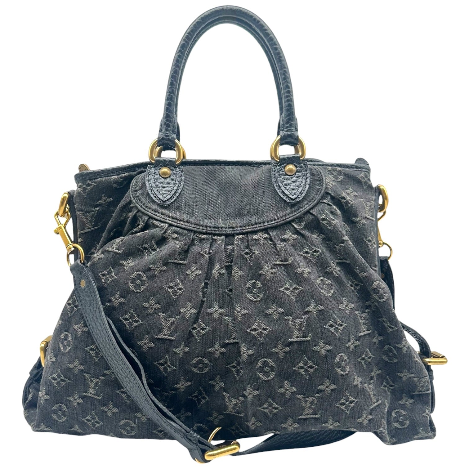 Louis Vuitton Black Denim Monogram Tote Bag