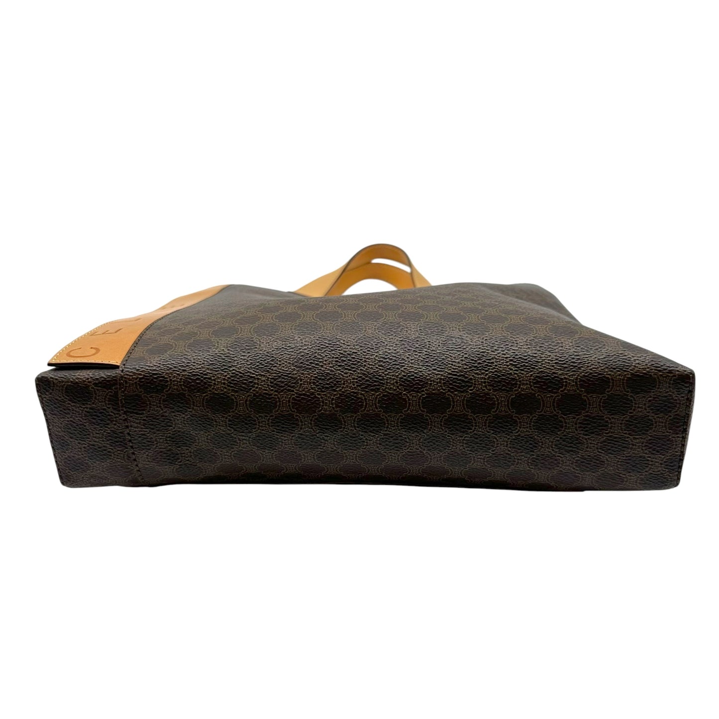 Celine Brown Triomphe Monogram Tote Handbag