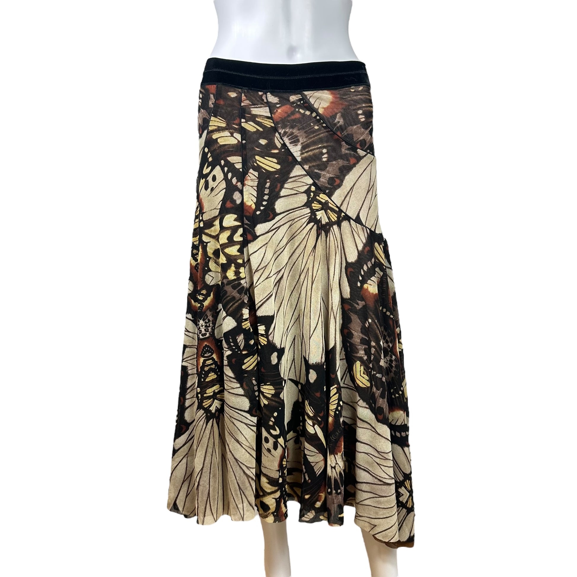 Jean Paul Gaultier S/S 2003 Butterfly Print Mesh Midi Skirt - Outfit Repeater